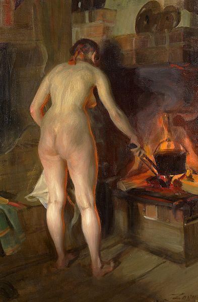 Anders Zorn Potatiskitteln oil painting image